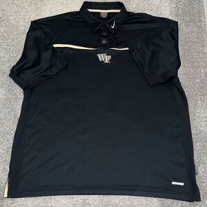 Black Nike SphereDry Wake Forest Demon Deacons Golf Polo Polyester BigMan Shirt